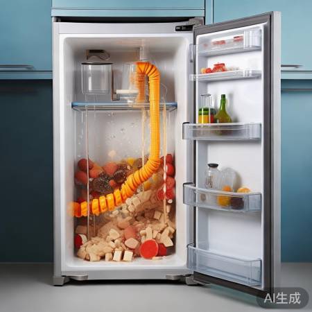 冰箱排水管堵塞，冰霜溢出