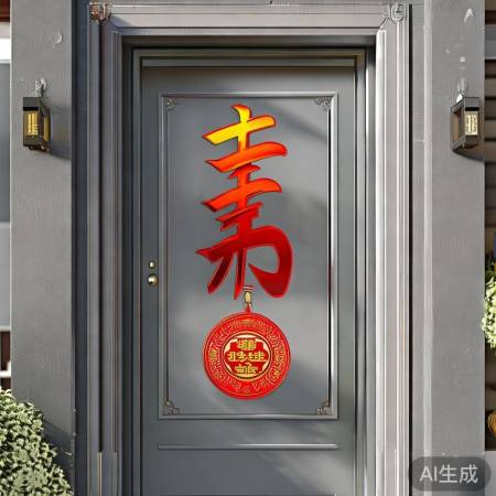 “福字元宝门，好运连连来”