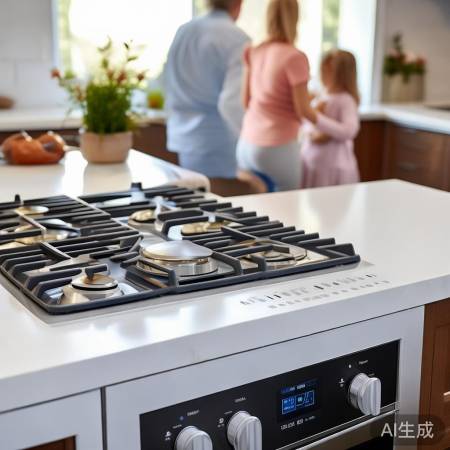 美的燃气灶：安全易用，操作简单