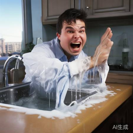 朋友手洗衣衫袖子破，笑料百出