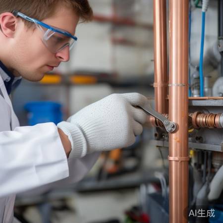 拆空气能铜管，轻柔操作