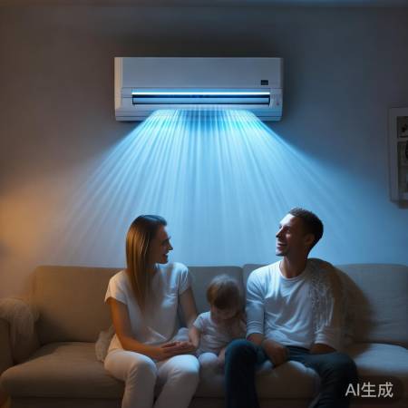 空调风向头顶，凉爽均匀