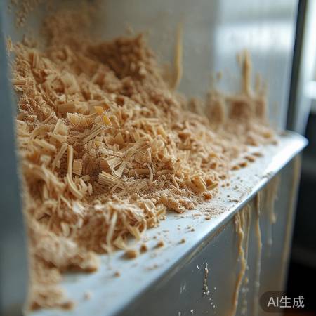 冰箱表面木屑粉尘污染