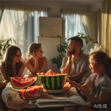 夏日空调西瓜，清凉伴侣