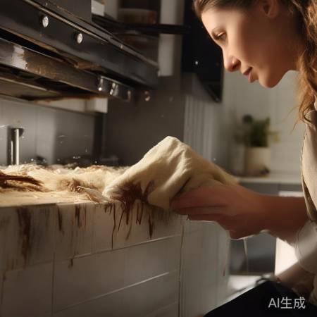 耐心擦拭，油渍变软易清