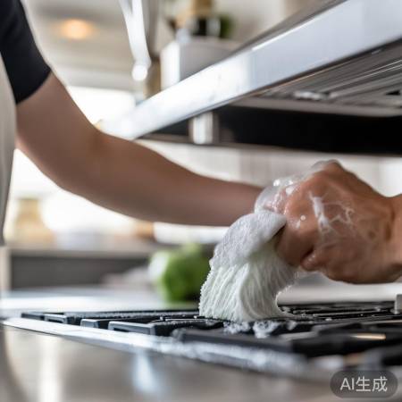 清洁油烟机，从内向外刷