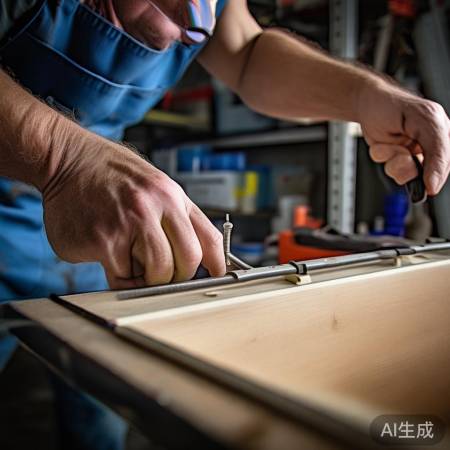 “安装塑料拉杆并固定”