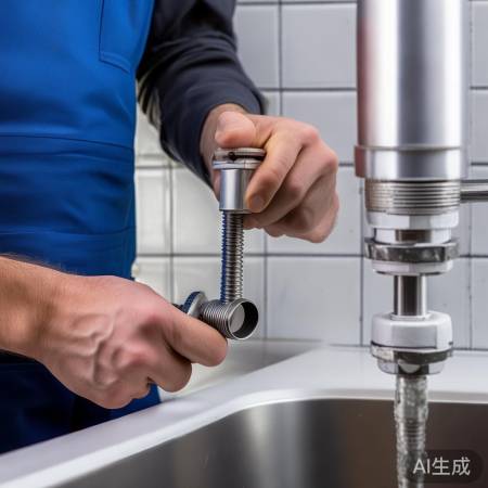 卸下热水、冷水管接口