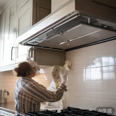 油烟机安装后，清洁周围。