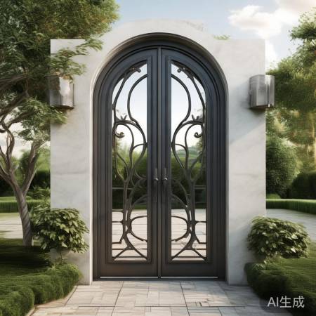 别墅弧形防盗门，美观安全。