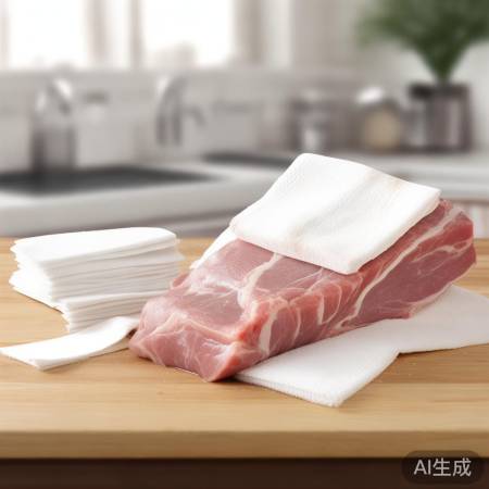 “擦干猪肉水分防变质”