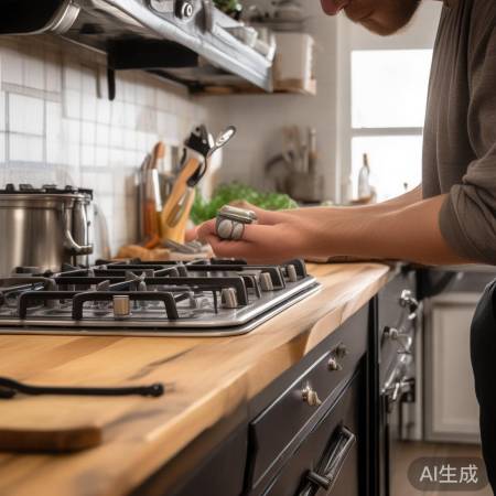 燃气灶电源线及电池检查