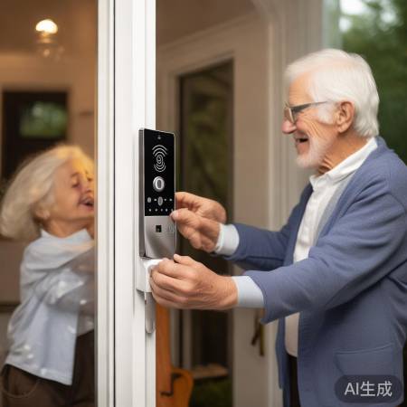 指纹锁，老人小孩易用，访客密码