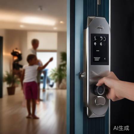 “老人小孩防撬报警指纹锁”