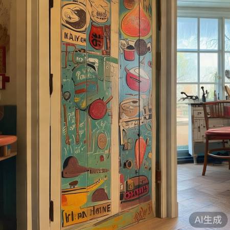 厨房门创意装饰