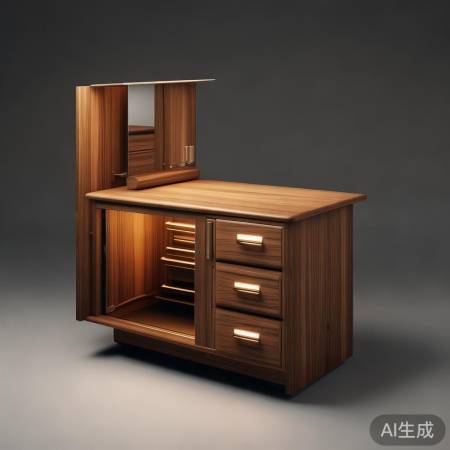 “三合一家具：床头柜+保险柜+