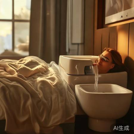 床上冲澡，爽！