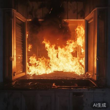 厨房火灾惊险瞬间！消防破窗紧急营救被困老人