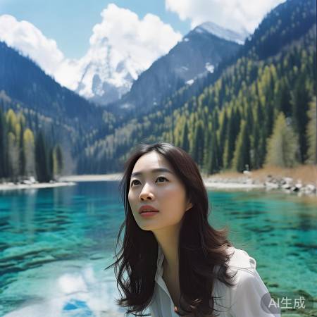 林心如九寨沟探秘，美景与明星同框！