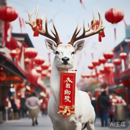 白鹿献祝福，祖国生日快乐！