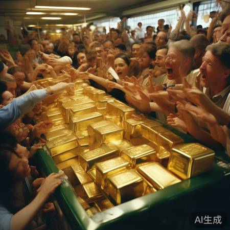 抢购金条,金价跌抢购